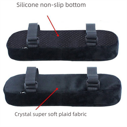Black 2-Pack Chair Armrest Pad – Memory Foam Elbow Support Cushion for Office and Home Chairs