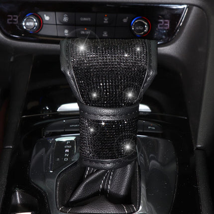 Deep purple 7-Piece Car Interior Decoration Set – Crystal Rhinestone Steering Wheel Cover, Gear Shift Cover, Seat Belt Pads, Cup Coasters & Ignition Switch Cover