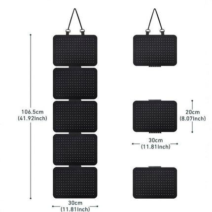 Black Pin Storage Hanging Organizer – 5-Piece Removable Felt Board Display Rack for Brooches, Badges & Collectibles