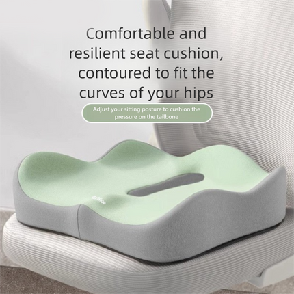 Yellow Ergonomic Memory Foam Seat Cushion – Coccyx Relief for Office, Car and Long Sitting