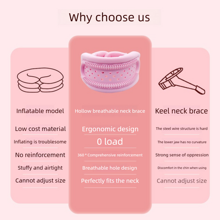 Black Hollow Neck Support Brace – Ergonomic Cervical Collar with Breathable Design for Posture Correction and Daily Use