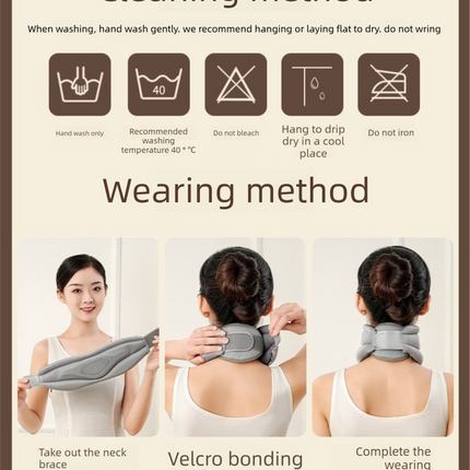 Black Reinforced Neck Support Brace – Adjustable Cervical Collar with PP Support Strips for Posture Correction and Daily Use