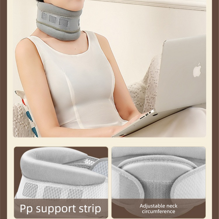 Blue Reinforced Neck Support Brace – Adjustable Cervical Collar with PP Support Strips for Posture Correction and Daily Use