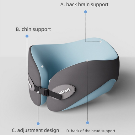 Dark gray Memory Foam U-Shaped Travel Neck Pillow – Ergonomic Support for Airplane, Car, and Office Use
