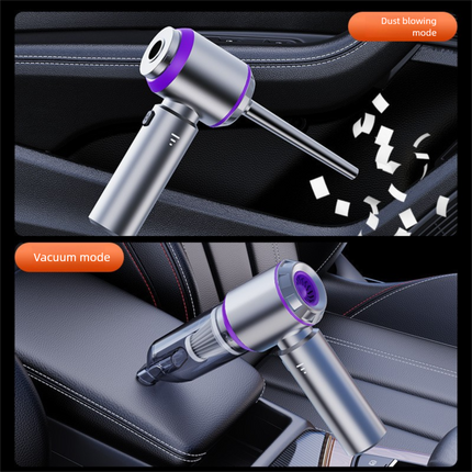 Silvery-purple Wireless Handheld Vacuum Cleaner with Blow, Suck, Inflate, and Pump Functions – Brushless Motor, Type-C Charging, 6000mAh Battery