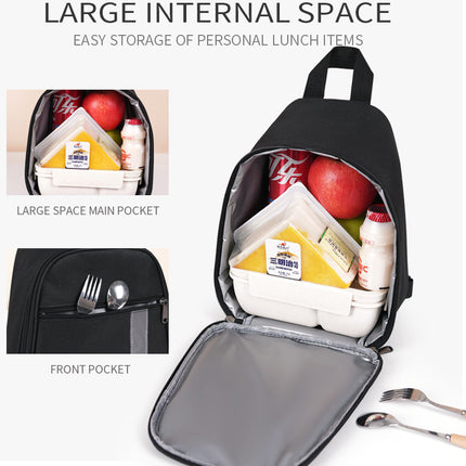 Khaki Portable Insulated Lunch Bag with Thick Aluminum Foil Lining – Oxford Fabric Thermal Food Carrier for Work, School, Travel & Outdoor Use