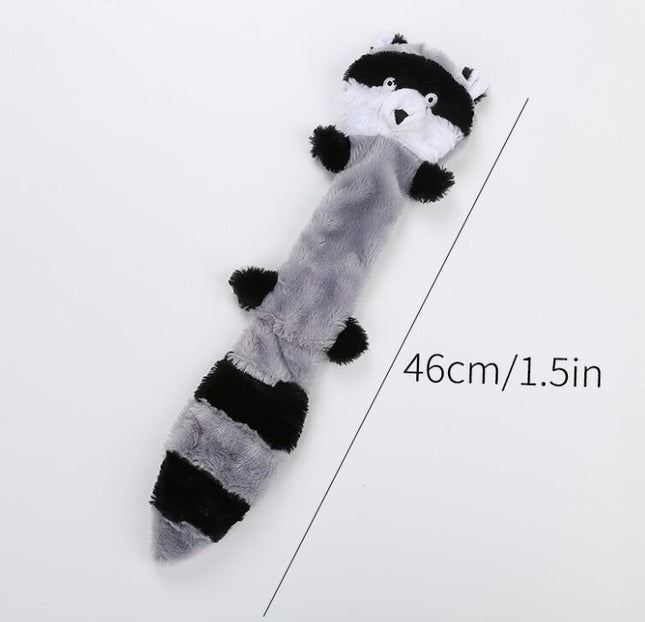 2-Pack Grey Raccoon Identical Plush Pet Toys with Squeaker