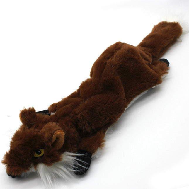 2-Pack Coffee Fox Identical Plush Pet Toys with Squeaker