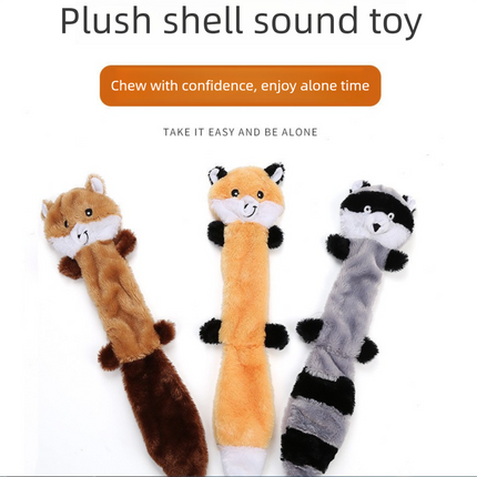 2-Pack Coffee Fox Identical Plush Pet Toys with Squeaker – Durable Fur-Textured Chew Toys for Dogs, Ideal for Teething, Play & Stress Relief