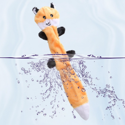 2-Pack Coffee Fox Identical Plush Pet Toys with Squeaker – Durable Fur-Textured Chew Toys for Dogs, Ideal for Teething, Play & Stress Relief