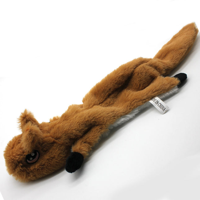2-Pack Yellow Squirrel Identical Plush Pet Toys with Squeaker