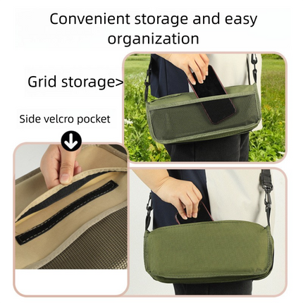 Khaki Portable Folding Backpack Stool with Carrying Case – Compact, Durable Outdoor Seat for Camping, Hiking, Fishing & Travel(small)
