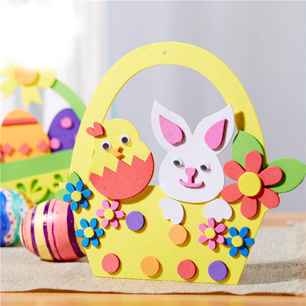 5-Pack Green Easter egg Easter EVA Craft Basket Kit – DIY Creative Art & Craft Supplies for Kids, Perfect for Parent-Child Activities and Holiday Decorations