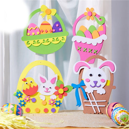 5-Pack Green Easter egg Easter EVA Craft Basket Kit – DIY Creative Art & Craft Supplies for Kids, Perfect for Parent-Child Activities and Holiday Decorations