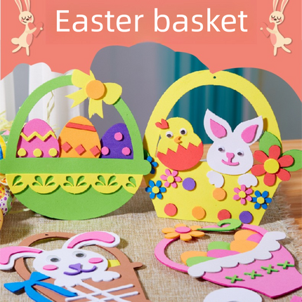 4-Pack Easter EVA Craft Basket Kit – DIY Decorative Set for Kids, Perfect for Holiday Crafts, Classroom Activities & Parent-Child Projects