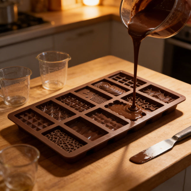 2-Piece Dubai Rectangle Chocolate Silicone Mold Set (Cylindrical – product detail