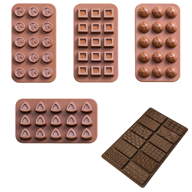 5-Piece Silicone Chocolate Mold Set