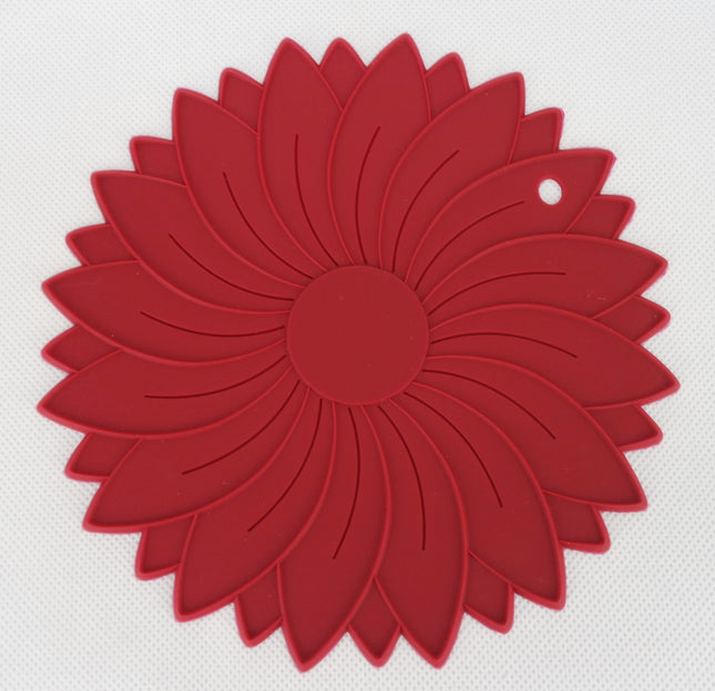 5-Piece Round Flower Silicone Trivet Set Heat-Resistant Non-Slip Dishwasher-Safe Pot Holder for Kitchen