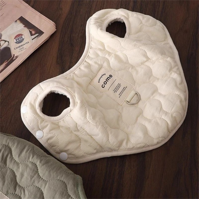 Green Winter Dog Vest for Small and Medium Breeds Thickened Warm Quilted Coat with Soft Fleece Lining – product detail