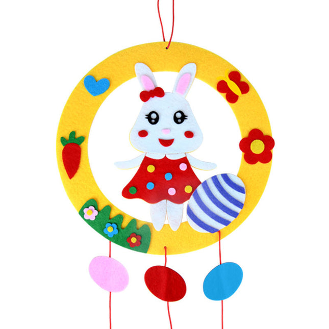 Rabbit 3-Piece Easter Kids Craft Decoration Set DIY Hanging Ornaments for Preschool Activities and Holiday