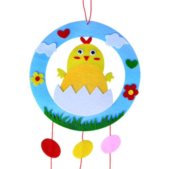 Chickens 3-Piece Easter Kids Craft Decoration Set DIY Hanging Ornaments for Preschool Activities and