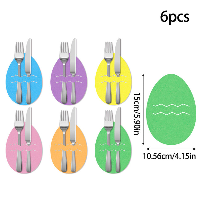 Easter egg 18-Piece Easter Cutlery Holders Set 3 Identical Sets of 6 Festive Tableware Decor for Holiday