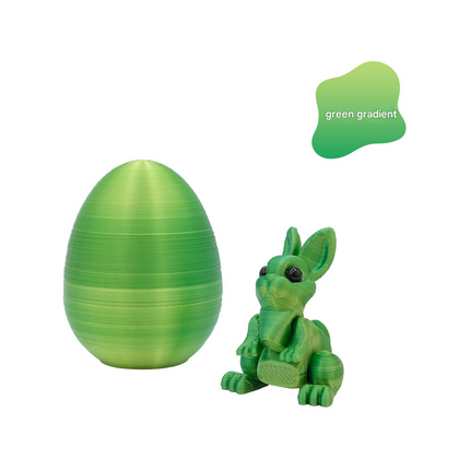 3-Piece Green gradient Easter Surprise Egg Set Identical Interactive Figurines with Hinged Shell