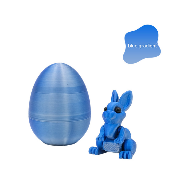 3-Piece Deep blue gradient Easter Surprise Egg Set Identical Interactive Figurines with Hinged Shell