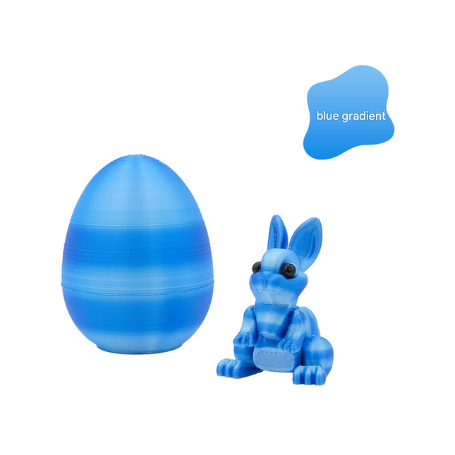3-Piece Light blue gradient Easter Surprise Egg Set Identical Interactive Figurines with Hinged Shell