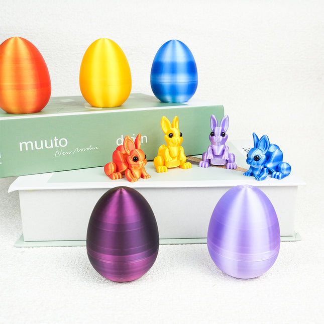 3-Piece Light blue gradient Easter Surprise Egg Set Identical Interactive Figurines with Hinged Shell – product detail