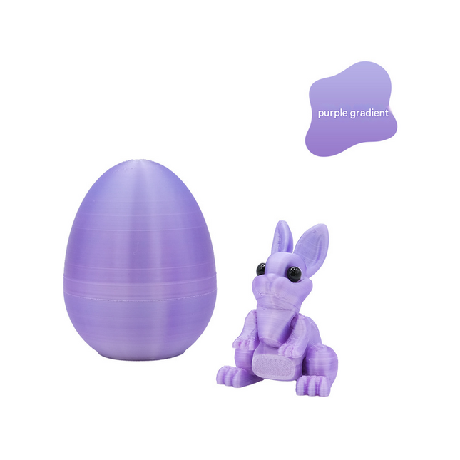 3-Piece Purple gradient Easter Surprise Egg Set Identical Interactive Figurines with Hinged Shell