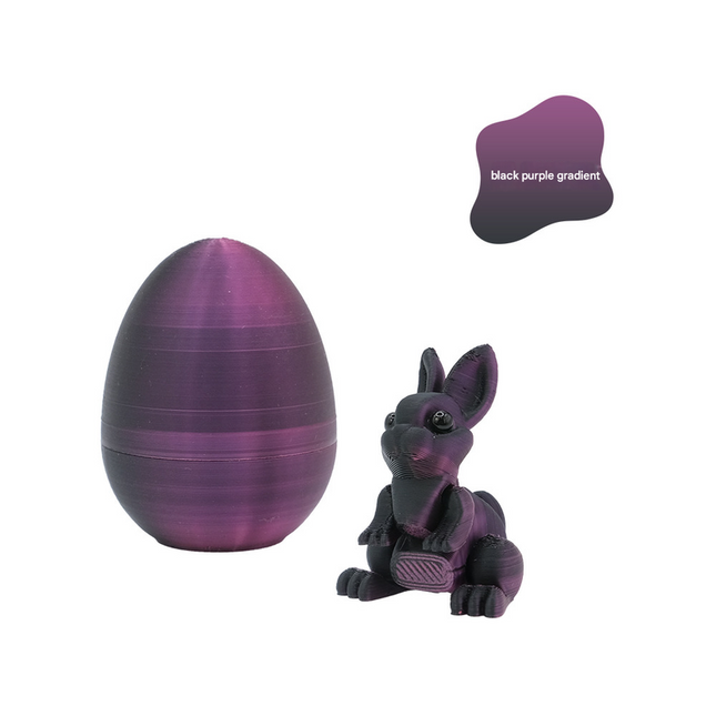 3-Piece Black-to-purple gradient Easter Surprise Egg Set Identical Interactive Figurines with Hinged Shell