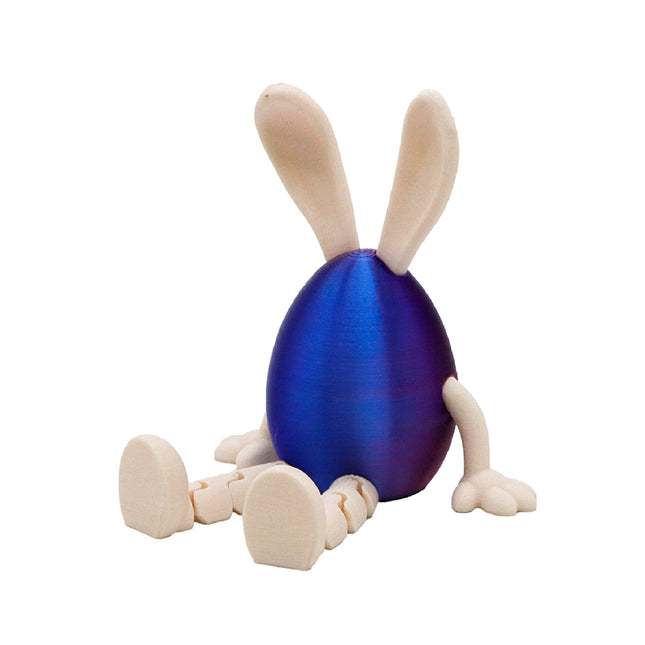 3-Piece Red and blue gradient Easter Figurine Set Identical Poseable Egg-Shaped Toys for Holiday Display
