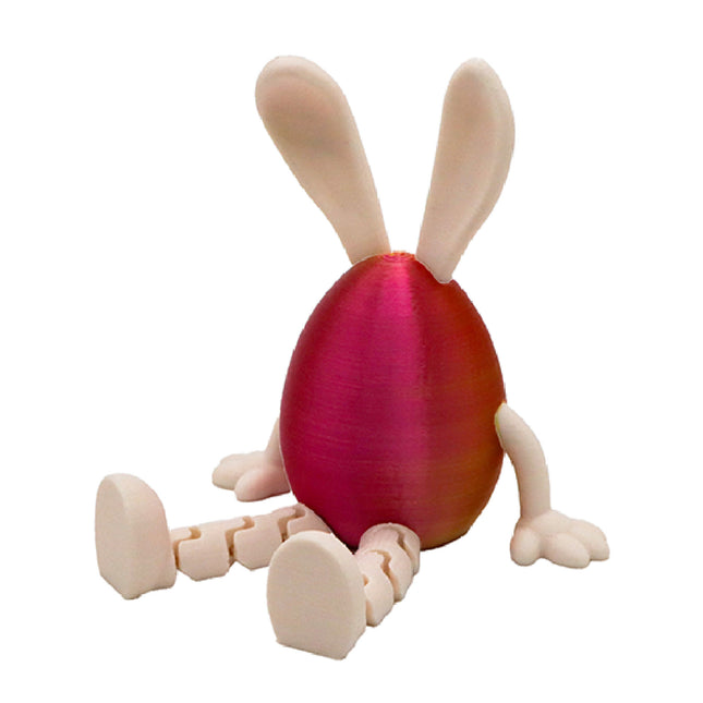 3-Piece Red and gold gradient Easter Figurine Set Identical Poseable Egg-Shaped Toys for Holiday Display