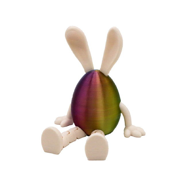 3-Piece Cool and colorful Easter Figurine Set Identical Poseable Egg-Shaped Toys for Holiday Display and