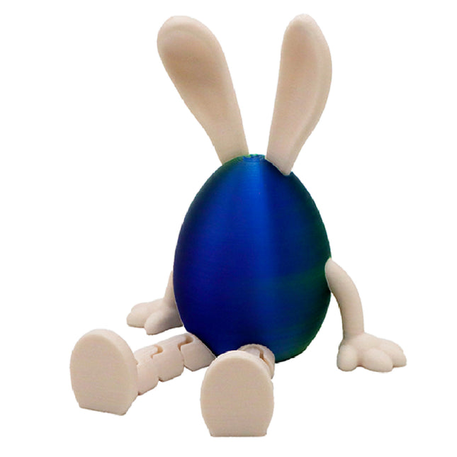 3-Piece Blue-green gradient Easter Figurine Set Identical Poseable Egg-Shaped Toys for Holiday Display and