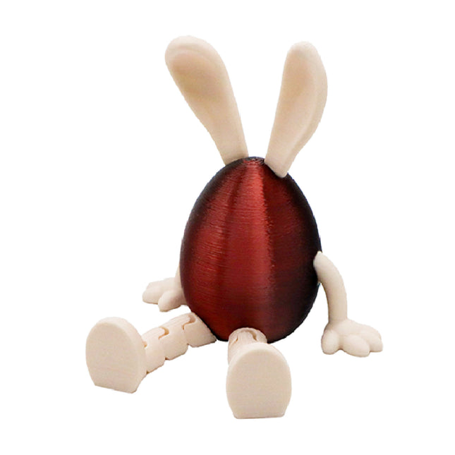 3-Piece Red and black gradient Easter Figurine Set Identical Poseable Egg-Shaped Toys for Holiday Display