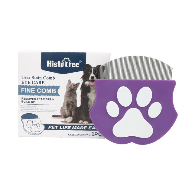 Purple Pet Grooming Comb Fine-Toothed Flea Remover with Non-Slip Grip for Cats and Dogs V888-ELOSUNG48296