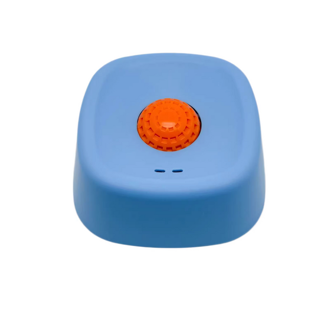 Blue bowl orange ball Slow Feeding Dog Bowl with Built-In Rolling Ball Anti-Spill Pet Lick Dish for Healthy