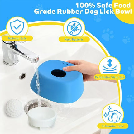 Black bowl orange ball Slow Feeding Dog Bowl with Built-In Rolling Ball – Anti-Spill Pet Lick Dish for Healthy Eating Habits