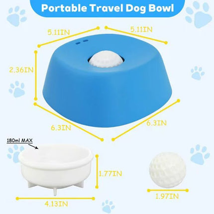 Black bowl orange ball Slow Feeding Dog Bowl with Built-In Rolling Ball – Anti-Spill Pet Lick Dish for Healthy Eating Habits