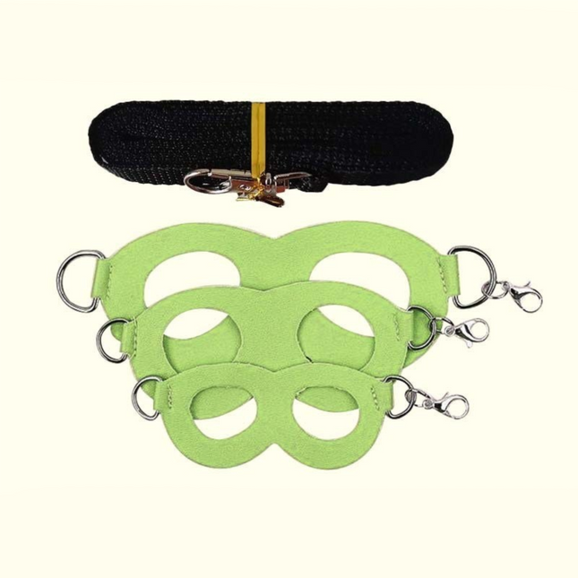 2-Pack Apple green Small Mammal Harness Set 6 Pcs (S/M/L x 2) Plus 2 x 1.5m Leashes for Secure Outdoor