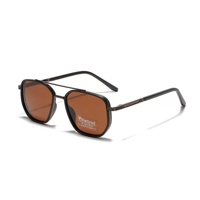 Mosa Tea Rectangular Sunglasses Classic Frame Design with Adjustable Nose Pads for Daily Wear