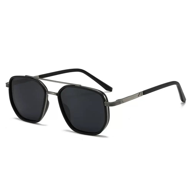 Sanded blue Rectangular Sunglasses Classic Frame Design with Adjustable Nose Pads for Daily Wear