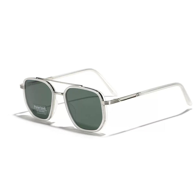 Dark green sheet Rectangular Sunglasses Classic Frame Design with Adjustable Nose Pads for Daily Wear