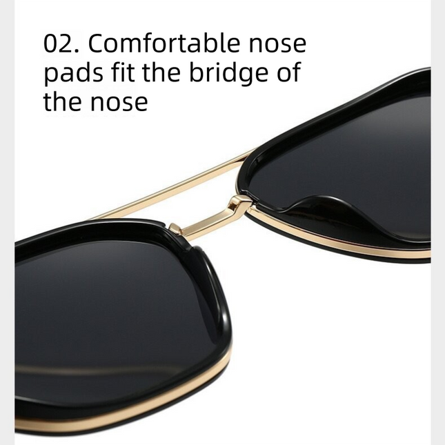 Dark green sheet Rectangular Sunglasses Classic Frame Design with Adjustable Nose Pads for Daily Wear – product detail