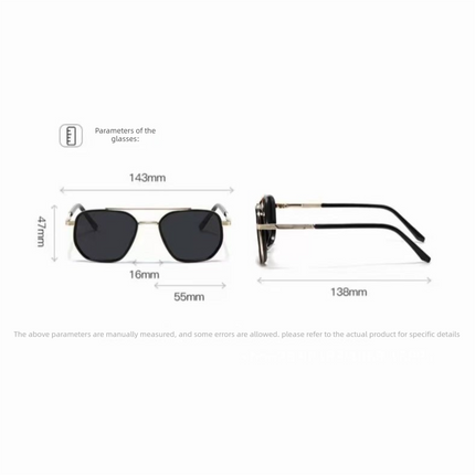 Dark green sheet Rectangular Sunglasses Classic Frame Design with Adjustable Nose Pads for Daily Wear – shape and profile