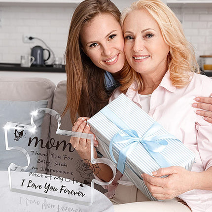 Interlocking Puzzle-Shaped Desktop Decor – 10.5cm Square Display Piece for Home or Gifting(Wife)