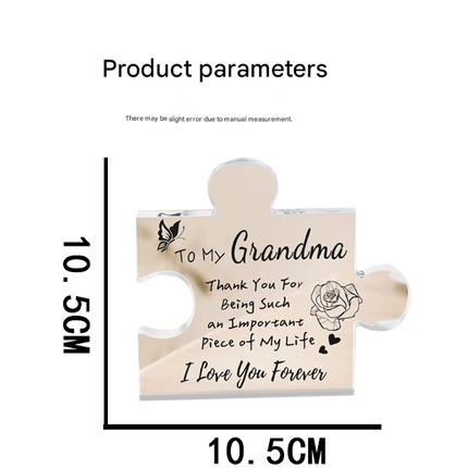 Interlocking Puzzle-Shaped Desktop Decor – 10.5cm Square Display Piece for Home or Gifting(Wife)