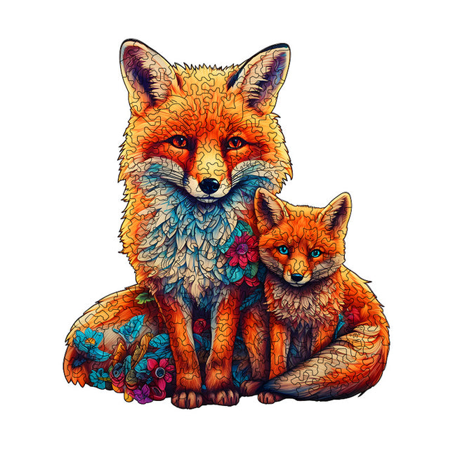 Irregular-Shaped Puzzle A3 Size (33 x 43cm) 210-Piece Design 4mm Thickness Compact Packaging(A mother fox